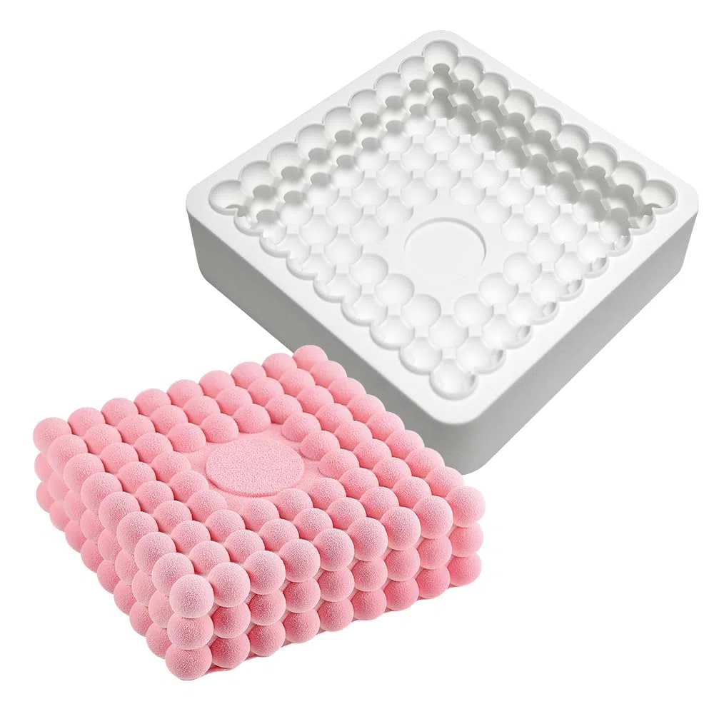 Silicone Francese Mousse Torta Mold 3D Bakeware DIY Cioccolato Sapone Candle Mold, Sfera Magica Quadrata