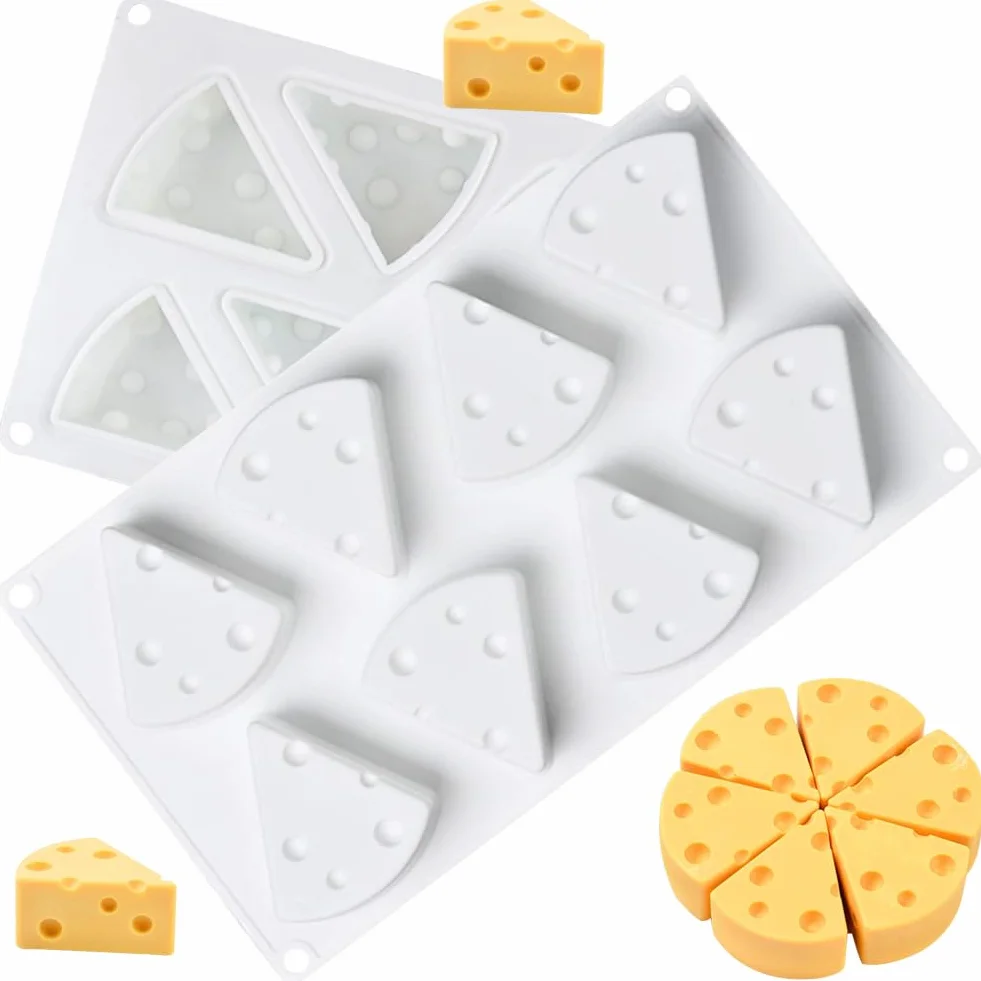 Stampo in Silicone Formaggio Stampo per Torta 3D Silicone Stampo Cioccolato Stampi per Cottura a Motivi Dolci Sapone Muffin Stampo da Forno Natale Compleanno 2 Pezzi