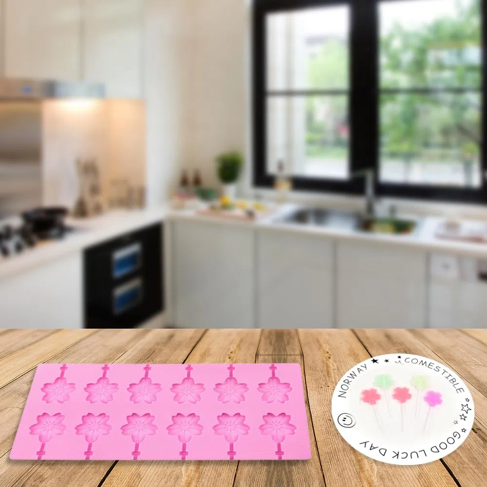 Set di 3 stampi per lecca lecca in silicone con 100 bastoncini di lecca-lecca-lecca-lecca in silicone, 100 nastri dorati, 100 sacchetti per caramelle, caramelle, gelatina