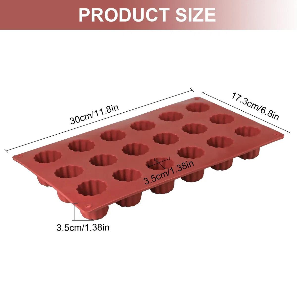 Stampo in silicone per 18 mini cannelé, forma antiaderente per cannelés, cavità Ø 3,5 mm per cioccolato, gelatina, pudding, mousse