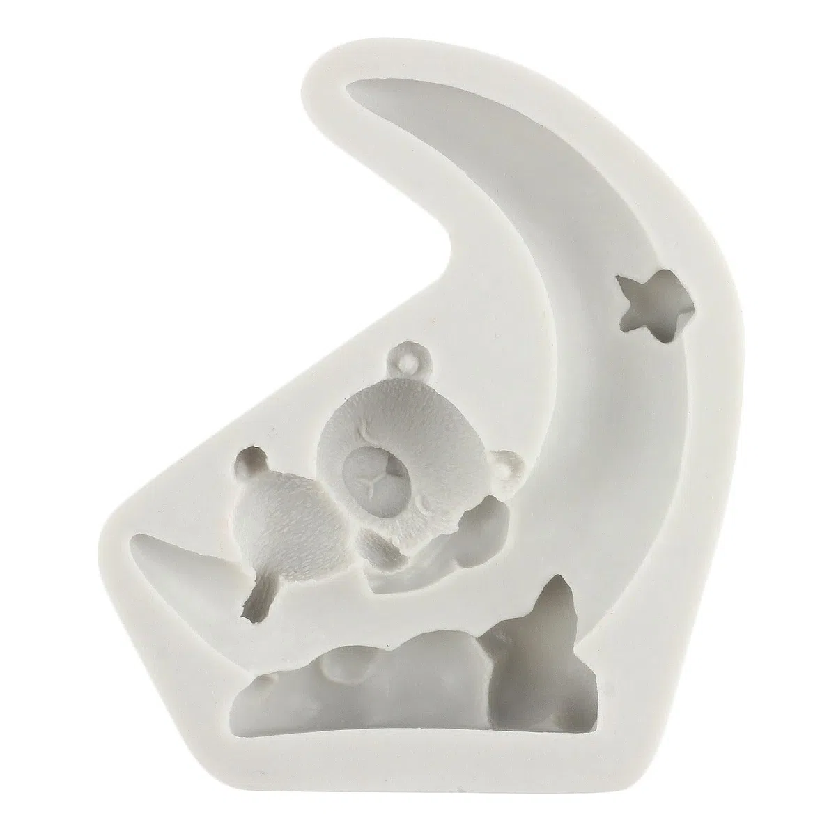 Stampo in silicone a forma di orsetto addormentato, stampo per cioccolato, luna, stella, nuvola, caramelle, decorazione per torte di zucchero, topper per pasta di gomma, argilla polimerica