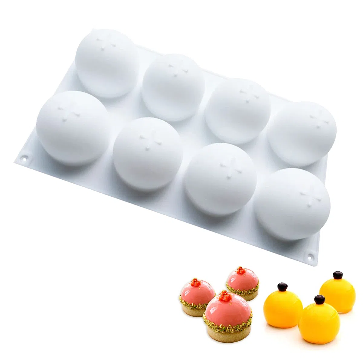 MARUKO Stampi in Silicone Sfera 3D Stampi Sferici, Stampo per Cioccolato Dessert Stampo da Forno per Preparare Bombe al Cioccolato Caldo, Torta, Gelatina,Mousse a Cupola