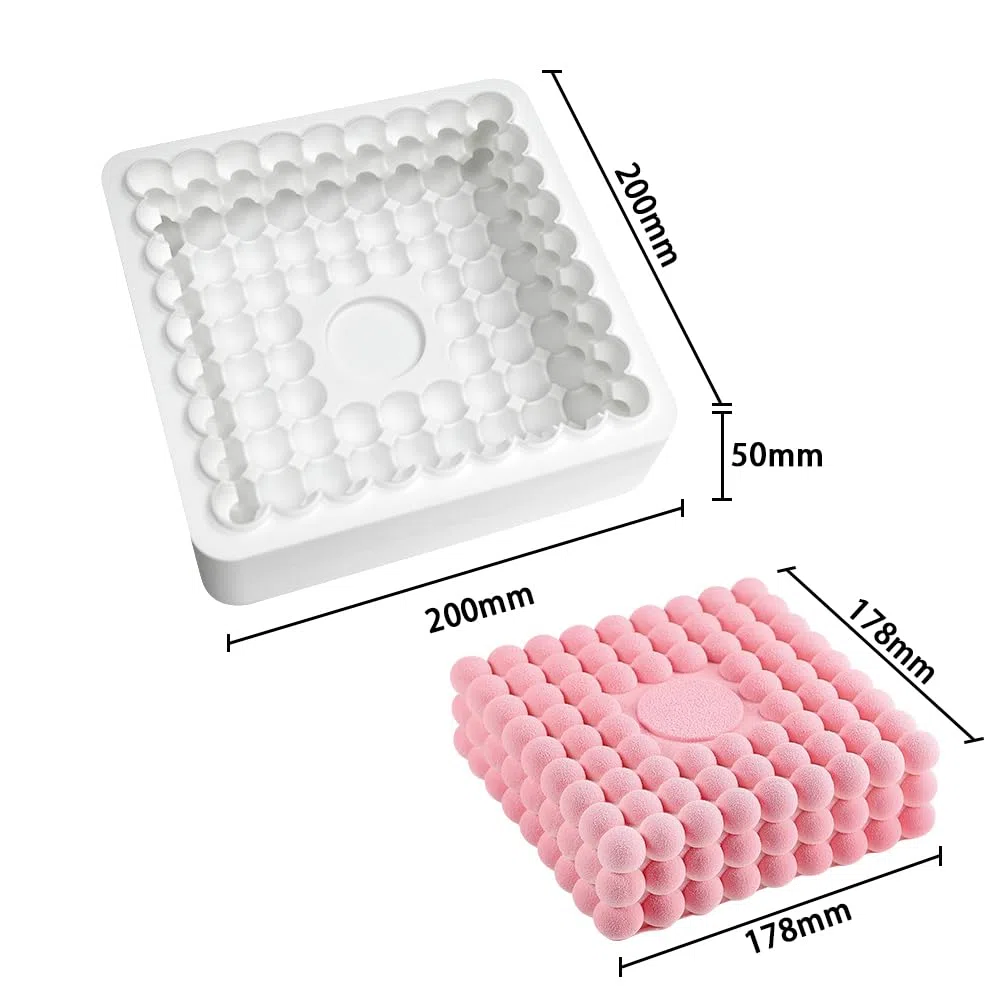 Silicone Francese Mousse Torta Mold 3D Bakeware DIY Cioccolato Sapone Candle Mold, Sfera Magica Quadrata