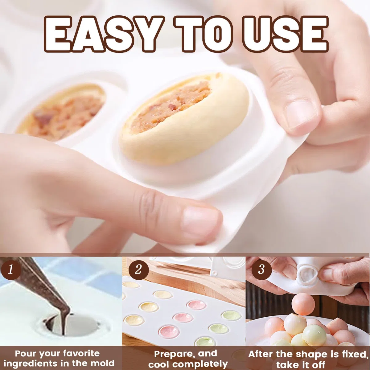 Stampo in Silicone da 2 Pezzi Forma di Sfera Palla Dome per Cioccolato - 15 Cavità Anti-aderente Riutilizzabile Stampi in Silicone per Caramelle Cioccolatini Praline Decorazione di Torte