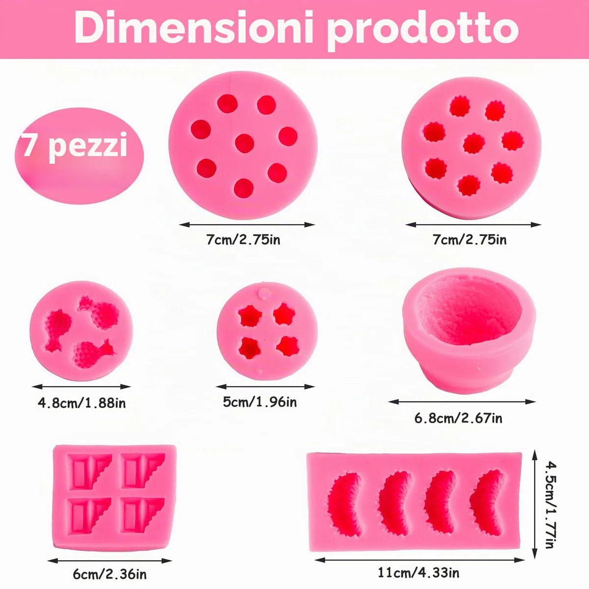 7 pezzi stampi per la produzione di candele a forma di frutta, stampi per gelatine a forma di frutta, stampo per sfere di ghiaccio 3D a forma di frutta, stampo in silicone, stampo per cioccolato
