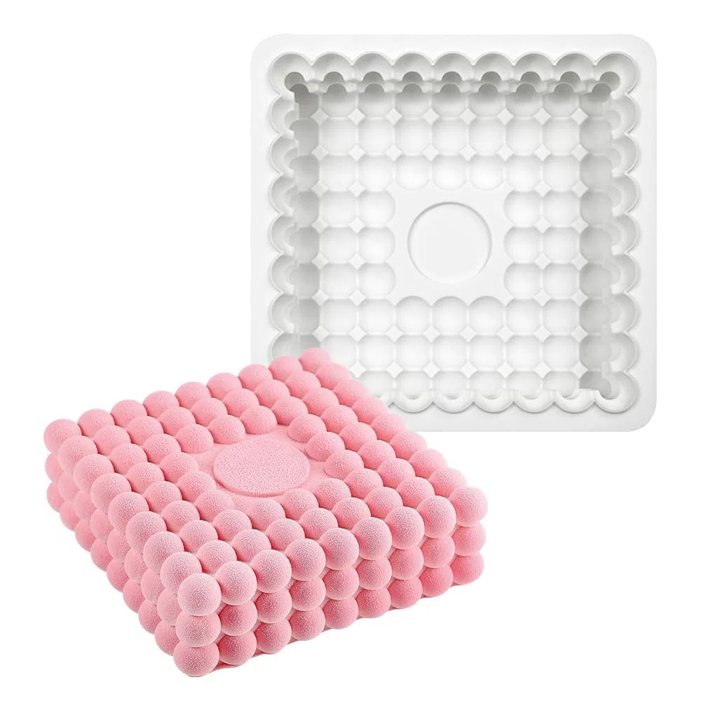 Silicone Francese Mousse Torta Mold 3D Bakeware DIY Cioccolato Sapone Candle Mold, Sfera Magica Quadrata